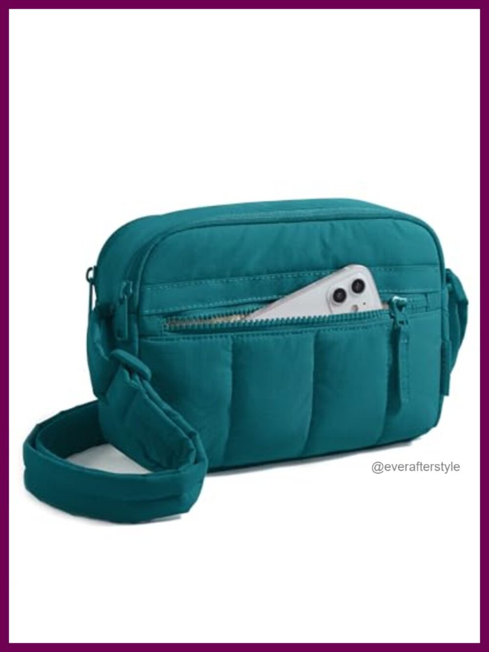 RFID Crossbody Bag Mini Puffy Nylon Travel Purse Water Resistant
